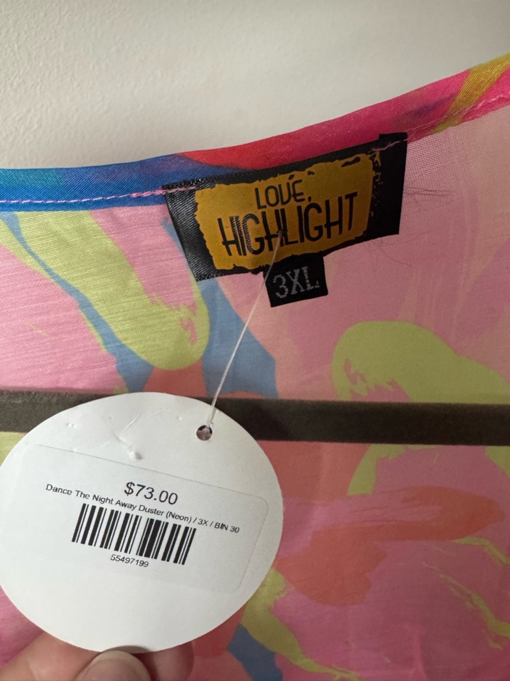 LOVE HIGHLIGHT - DANCE THE NIGHT AWAY DUSTER KIMONO SIZE 3XL NEW WITH TAGS - Picture 2 of 9